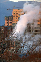 Beijing Winter Steam Plumes at Dusk