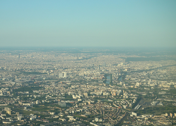 Stade de France, Seine, and Tour Eiffel in Paris